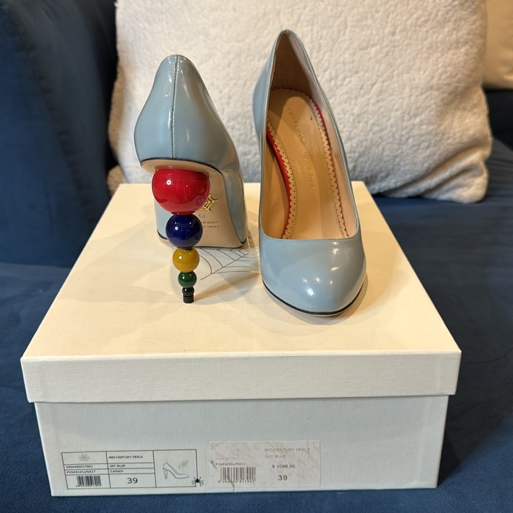 Collectors ITEM! Charlotte Olympicia baby blue heels - Picture 10 of 12